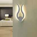 Minimalist white flame wall sconce bedroom led light