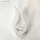 Minimalist white flame wall sconce bedroom led light