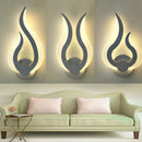 Minimalist white flame wall sconce bedroom led light