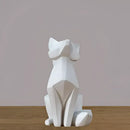 Minimalist white geometric fox sculpture living room decor