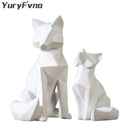 Minimalist white geometric fox sculpture living room decor