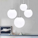 Minimalist white glass ball pendant lights for dining room