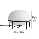 Minimalist white glass ball table lamp bedroom black metal frame