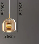 Minimalist white glass pendant light for dining room