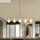 DecorBites™ Contemporary Linear Metal Island Lighting with 5 Bulbs - White/Gold Finish Ceiling Lamp for Dining Room