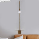 Minimalist white gooseneck wall sconce with shelf bedroom wall light