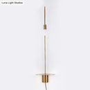 Minimalist white gooseneck wall sconce with shelf bedroom wall light