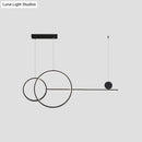 DecorBites™ Sleek Ring and Linear LED Hanging Lamp: Minimalistic Metal Chandelier for Dining Rooms and Islands