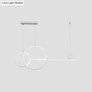 DecorBites™ Sleek Ring and Linear LED Hanging Lamp: Minimalistic Metal Chandelier for Dining Rooms and Islands