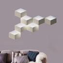 Minimalist white metallic geometric wall mount light for corridor