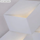 Minimalist white metallic geometric wall mount light for corridor