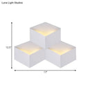 Minimalist white metallic geometric wall mount light for corridor