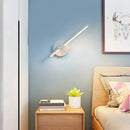 Minimalist white metallic led wall sconce bedroom wall mount lighting