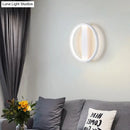 Minimalist white round square led wall sconce bedroom light