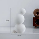 Minimalist white speckled geometric ceramic handicraft living room sphere