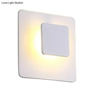 Minimalist white square led sconce lighting – bedroom warm light