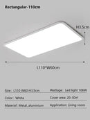 Minimalist white ultra thin led ceiling light for living room