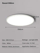 Minimalist white ultra thin led ceiling light for living room