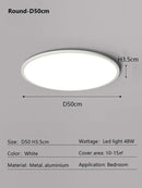Minimalist white ultra thin led ceiling light for living room
