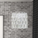 Minimalist white wall lamp with clear crystal teardrop for bedroom