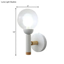 Minimalist white & wood armed wall lamp for bedroom 110v-120v