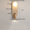 Minimalist wood and beige canopy led wall light bedroom sconce