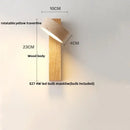 Minimalist wood and beige canopy led wall light bedroom sconce