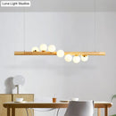 DecorBites™ Minimalist Wooden Island Pendant with Glass Sphere for Living Room Ceiling Lighting