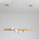 DecorBites™ Minimalist Wooden Island Pendant with Glass Sphere for Living Room Ceiling Lighting