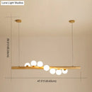 DecorBites™ Minimalist Wooden Island Pendant with Glass Sphere for Living Room Ceiling Lighting