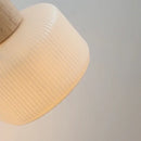 Minimalist wood and white ceramic led wall light bedroom lamp