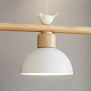 Minimalist wood and white decorbites bird light pendant dining room