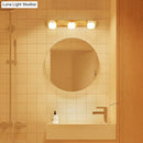 DecorBites™ White Glass LED Vanity Light with Wooden Backplate - Simplicity Globe Wall Sconce for Bathroom