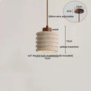 Minimalist wood and yellow travertine led pendant light dining room