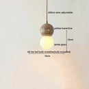 Minimalist wood and yellow travertine led pendant light dining room