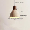 Minimalist wood and yellow travertine led pendant light dining room