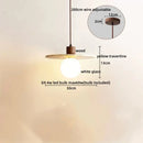 Minimalist wood and yellow travertine led pendant light dining room