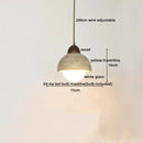 Minimalist wood and yellow travertine led pendant light dining room