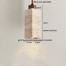 Minimalist wood and yellow travertine led pendant light dining room
