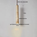 Minimalist wood and yellow travertine led pendant light dining room