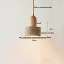 Minimalist wood and yellow travertine led pendant light dining room