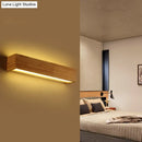 Minimalist wood led wall sconce with acrylic shade bathroom light