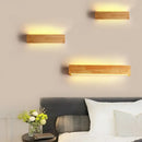 Minimalist wood led wall sconce with acrylic shade bathroom light