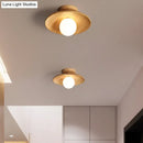 DecorBites™ Sleek Wooden Ceiling Light - Mini Semi Flush Mount Hallway Lamp