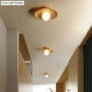 DecorBites™ Sleek Wooden Ceiling Light - Mini Semi Flush Mount Hallway Lamp