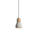 Minimalist wood & white ceramic pendant lamp for bedroom