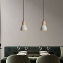 Minimalist wood & white ceramic pendant lamp for bedroom