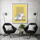 Minimalist yellow & navy coffee kitchen wall art poster
