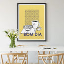 Minimalist yellow & navy coffee kitchen wall art poster