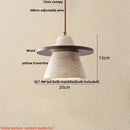 Minimalist yellow stone and wood led pendant light for bedroom